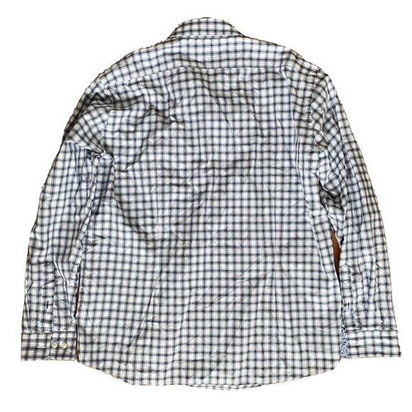 Hugo Boss Black Label Cotton Long Sleeve Shirt XXL White Checkered Dress Shirt - Picture 4 of 10